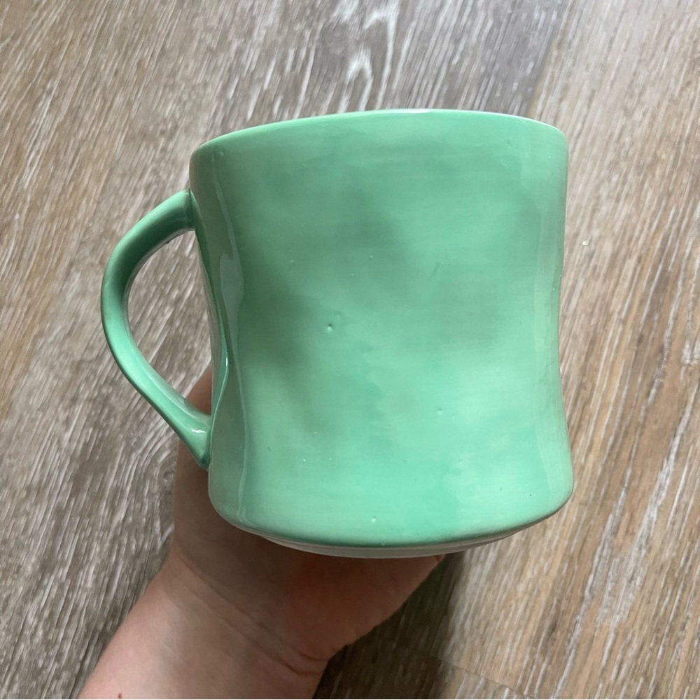 Anthropologie Mint Green and White Alphabet “W” Mug - Picture 5 of 5